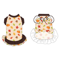 Autumn Sweater - Autumn Ditsy - La Petite Shimmy Dress With Double Skirt