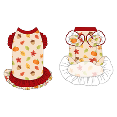 Autumn Sweater - Autumn Ditsy - La Petite Shimmy Dress With Double Skirt