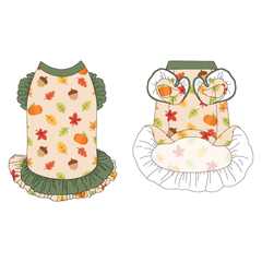 Autumn Sweater - Autumn Ditsy - La Petite Shimmy Dress With Double Skirt