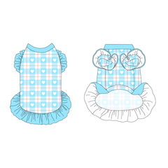 Valentine Plaids - Blue Heart Plaid - La Petite Shimmy Dress