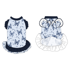 Butterfly Sonata - La Petite Shimmy Dress With Double Skirt