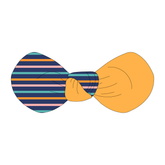 Scoops Of Sunshine - Cabana Stripe - The Knot Bow