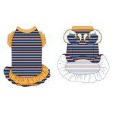 Scoops of Sunshine - Cabana Stripe - La Petite Shimmy Dress With Double Skirt