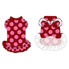 The Graphic Edit - Cherry Pop - La Petite Shimmy Dress With Double Skirt