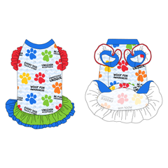 Woof For Autism Awareness - La Petite Shimmy Dress With Double Skirt