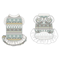 Stitched In Snow - Frosty Morning - La Petite Shimmy Dress With Double Skirt