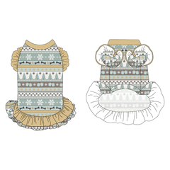 Stitched In Snow - Frosty Morning - La Petite Shimmy Dress With Double Skirt