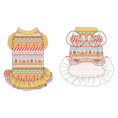 Stitched In Snow - Gingerbread Lane - La Petite Shimmy Dress With Double Skirt