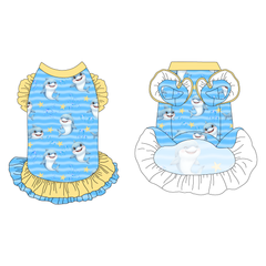 Little Wave Maker - La Petite Shimmy Dress With Double Skirt