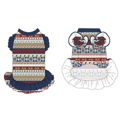 Stitched In Snow - Mistletoe Cabin - La Petite Shimmy Dress With Double Skirt