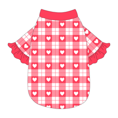 Valentine Plaids - Red Heart Plaid - The Shimmy Edge Tee