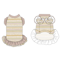 Eggstra Special - Springtime Stripes - La Petite Shimmy Dress With Double Skirt