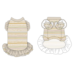 Eggstra Special - Springtime Stripes - La Petite Shimmy Dress With Double Skirt