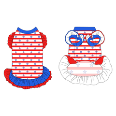Red, White & BBQ - Stars & Stripes - La Petite Shimmy Dress With Double Skirt