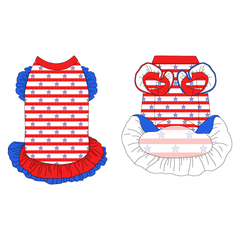 Red, White & BBQ - Stars & Stripes - La Petite Shimmy Dress With Double Skirt
