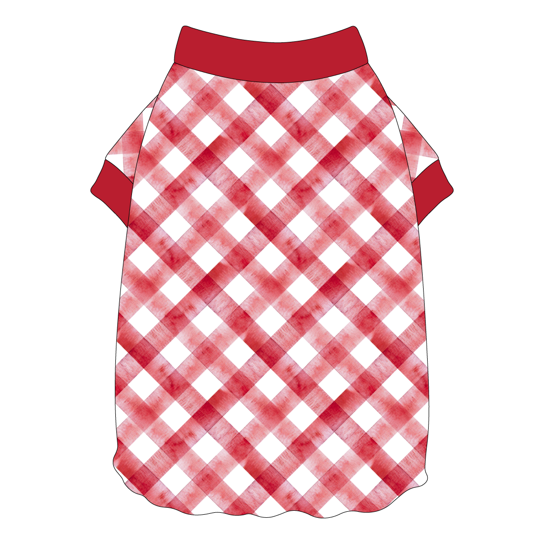 Apple-solutely Adorable - Apple Gingham - Flutter Waist Tee
