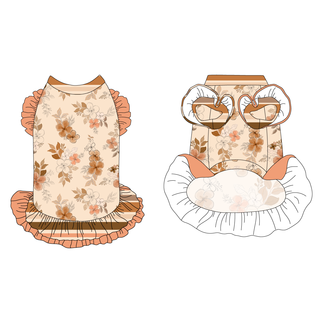 Kiss & Tell - Apricot Kiss - La Petite Shimmy Dress With Double Skirt