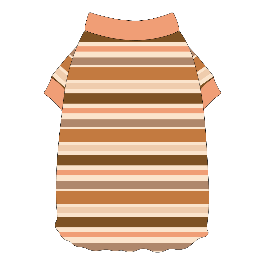 Kiss & Tell - Apricot Kiss Stripe - Flutter Waist Tee