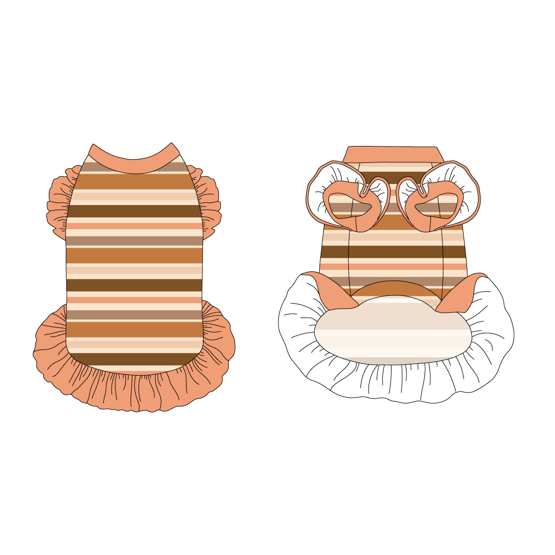 Kiss & Tell - Apricot Kiss Stripe - La Petite Shimmy Dress