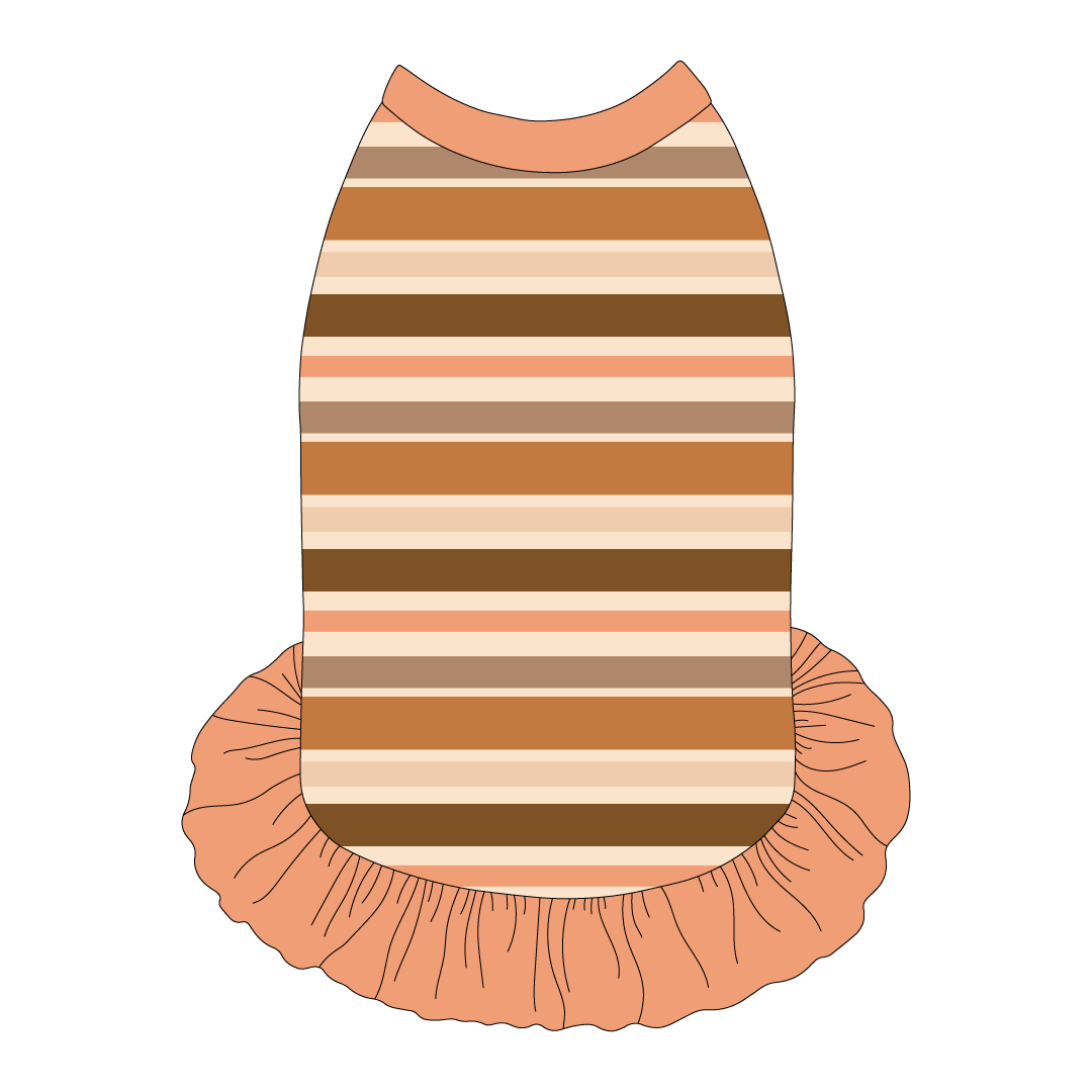 Kiss & Tell - Apricot Kiss Stripe - The Tank With Skirt