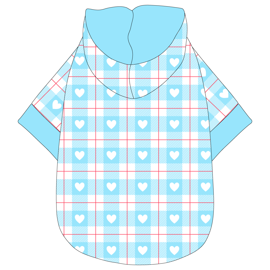 Valentine Plaids - Blue Heart Plaid - The Hoodie