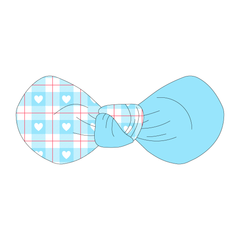 Valentine Plaids - Blue Heart Plaid - The Knot Bow