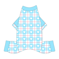 Valentine Plaids - Blue Heart Plaid - Mon Ami Jammies