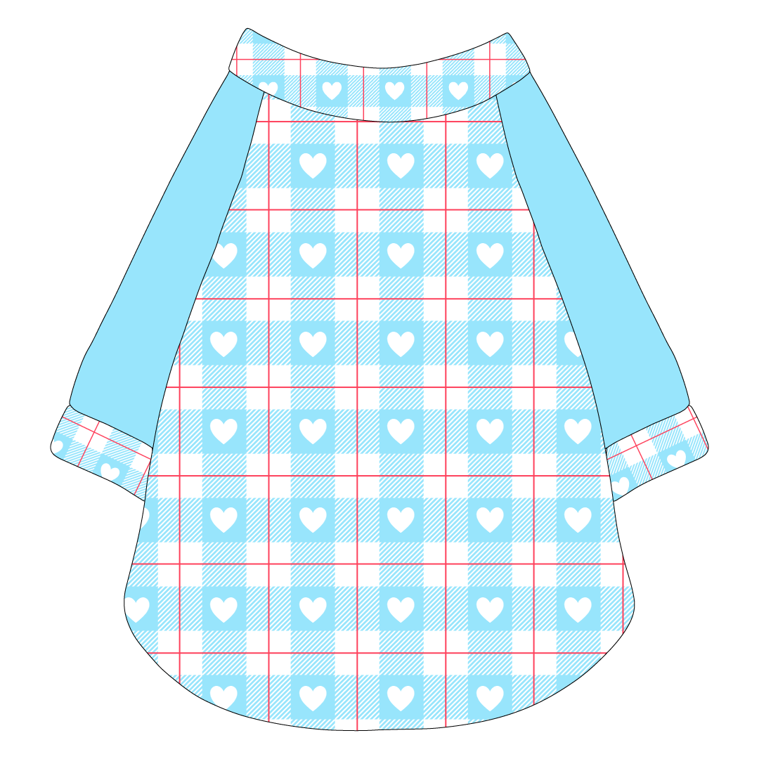 Valentine Plaids - Blue Heart Plaid - The Raglan Jersey