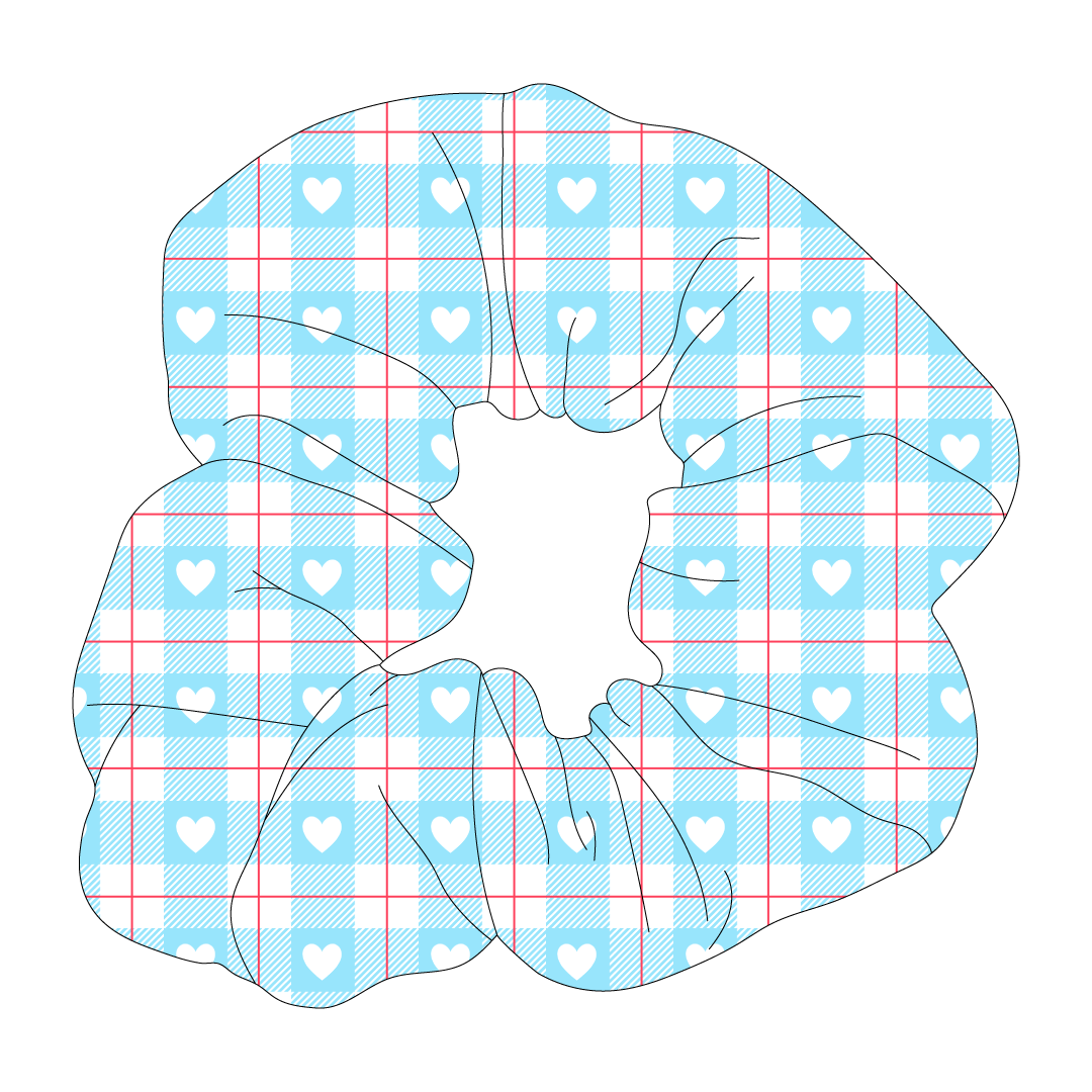 Valentine Plaids - Blue Heart Plaid - The Scrunchie