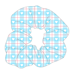 Valentine Plaids - Blue Heart Plaid - The Scrunchie