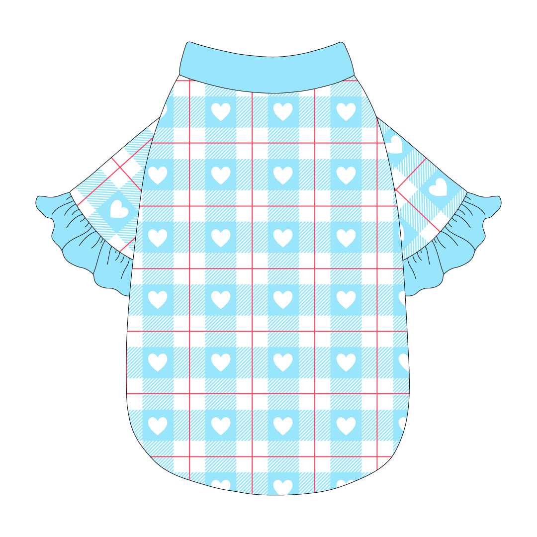 Valentine Plaids - Blue Heart Plaid - The Shimmy Edge Tee