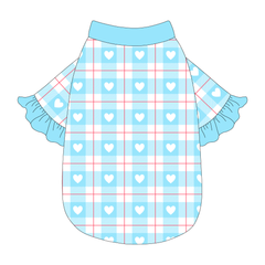 Valentine Plaids - Blue Heart Plaid - The Shimmy Edge Tee