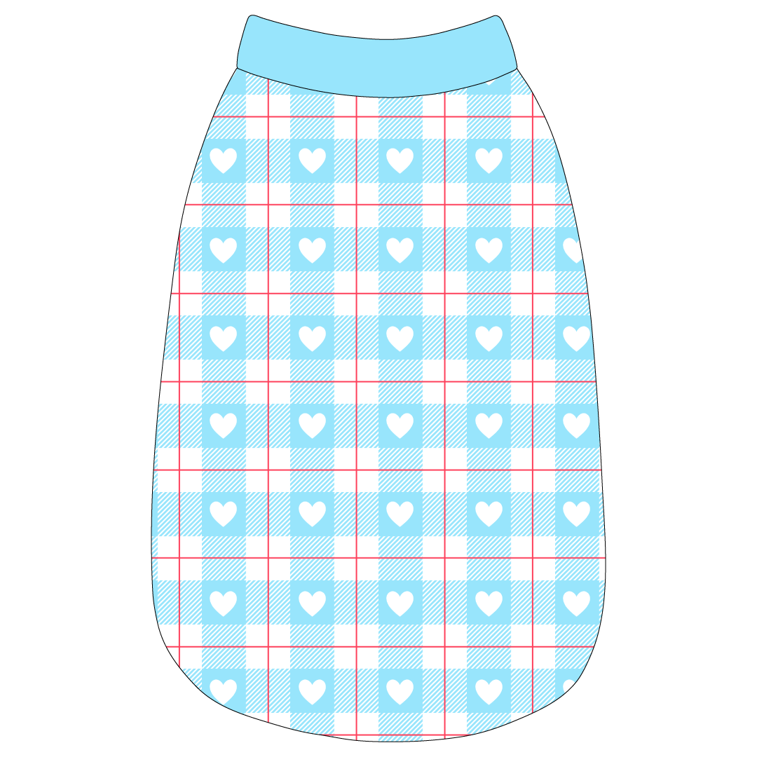 Valentine Plaids - Blue Heart Plaid - The Basic Tank