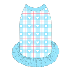 Valentine Plaids - Blue Heart Plaid - The Tank With Skirt