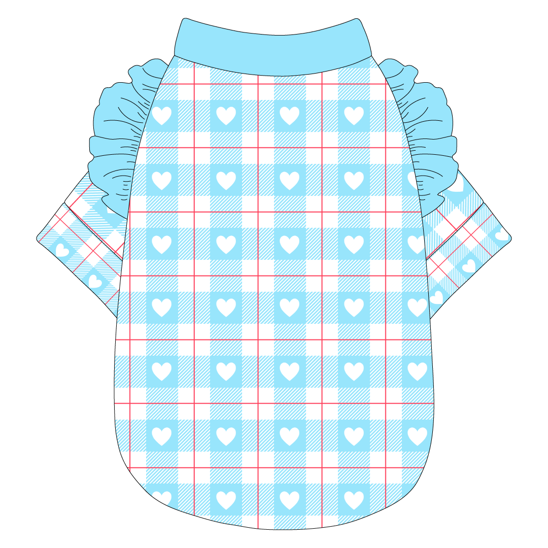Valentine Plaids - Blue Heart Plaid - The Sylvie Tee