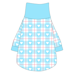 Valentine Plaids - Blue Heart Plaid - The Turtleneck Tee