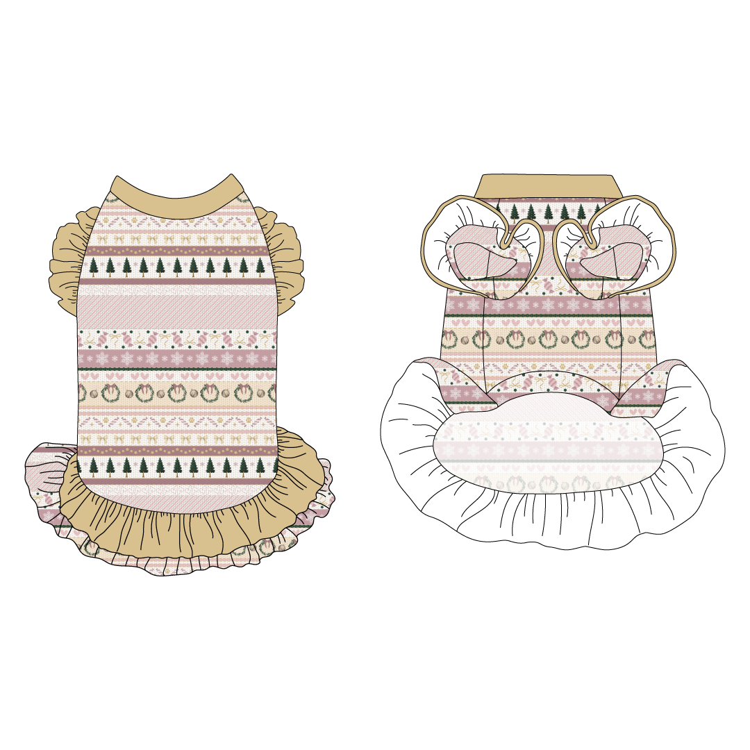 Stitched In Snow - Blush Noel - La Petite Shimmy Dress With Double Skirt