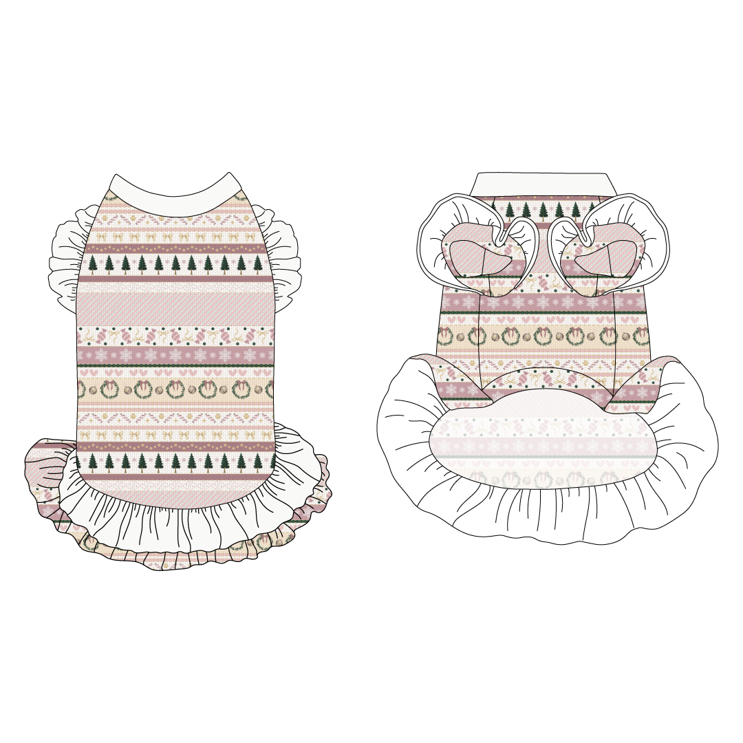 Stitched In Snow - Blush Noel - La Petite Shimmy Dress With Double Skirt