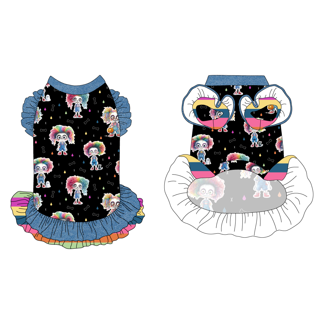 Bright Fright - La Petite Shimmy Dress With Double Skirt