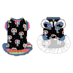 Bright Fright - La Petite Shimmy Dress With Double Skirt