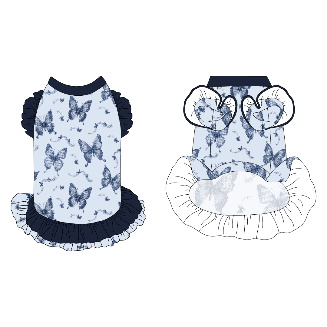 Butterfly Sonata - La Petite Shimmy Dress With Double Skirt