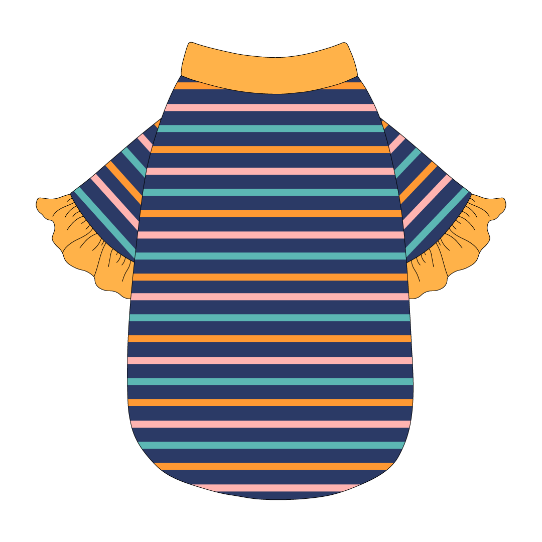 Scoops Of Sunshine - Cabana Stripe - The Shimmy Edge Tee