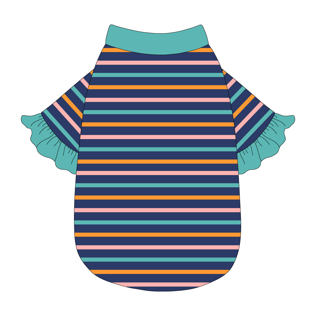 Scoops Of Sunshine - Cabana Stripe - The Shimmy Edge Tee