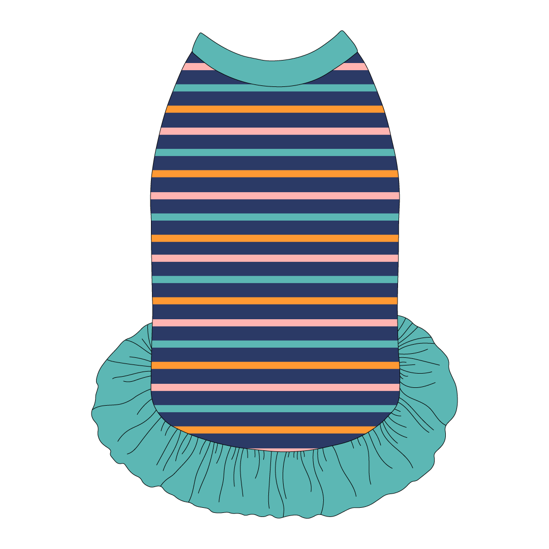 Scoops Of Sunshine - Cabana Stripe - The Tank With Skirt