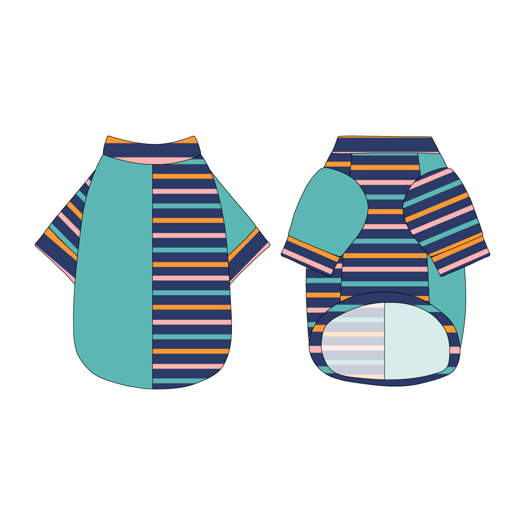 Scoops Of Sunshine - Cabana Stripe - The 2N1 Tee