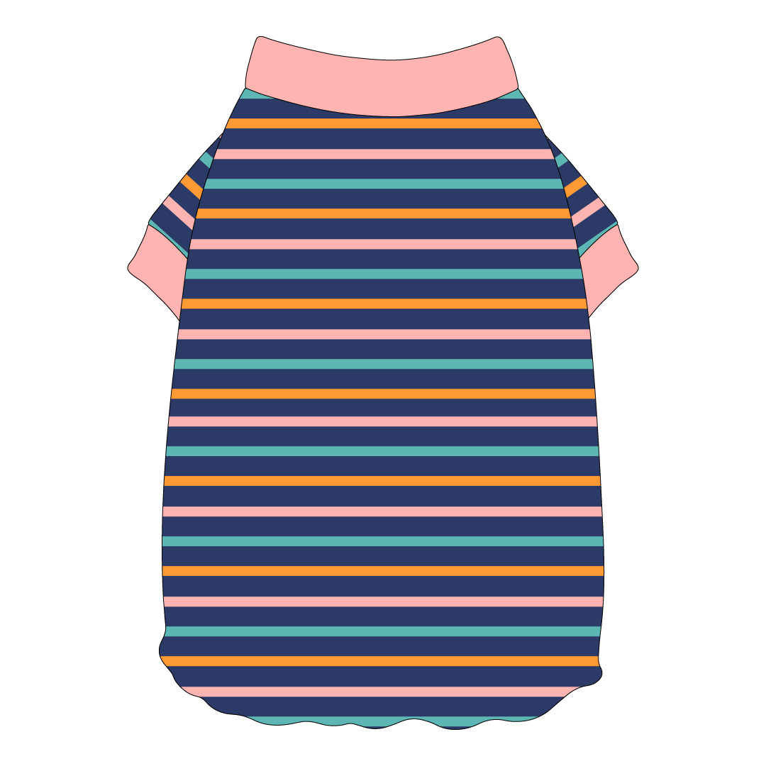 Scoops Of Sunshine - Cabana Stripe - Flutter Waist Tee