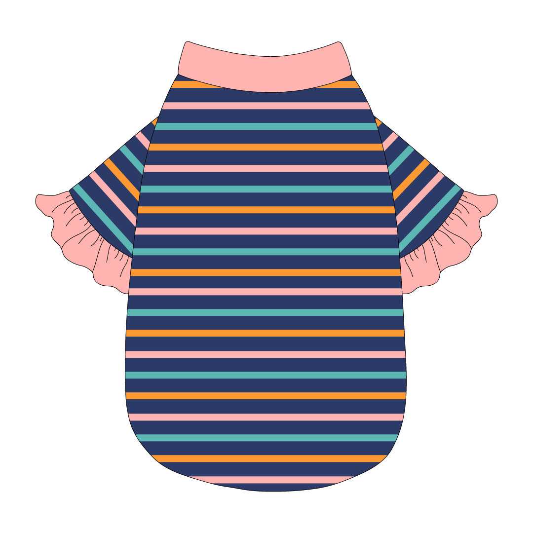 Scoops Of Sunshine - Cabana Stripe - The Shimmy Edge Tee