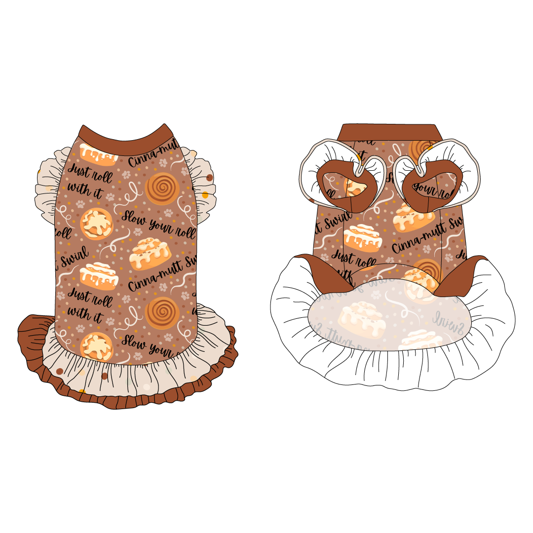 Cinna-Mutt Swirl - La Petite Shimmy Dress With Double Skirt