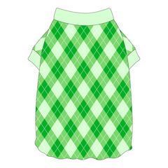 One Lucky Pup - St Pattys Argyle Plaid - Flutter Waist Tee