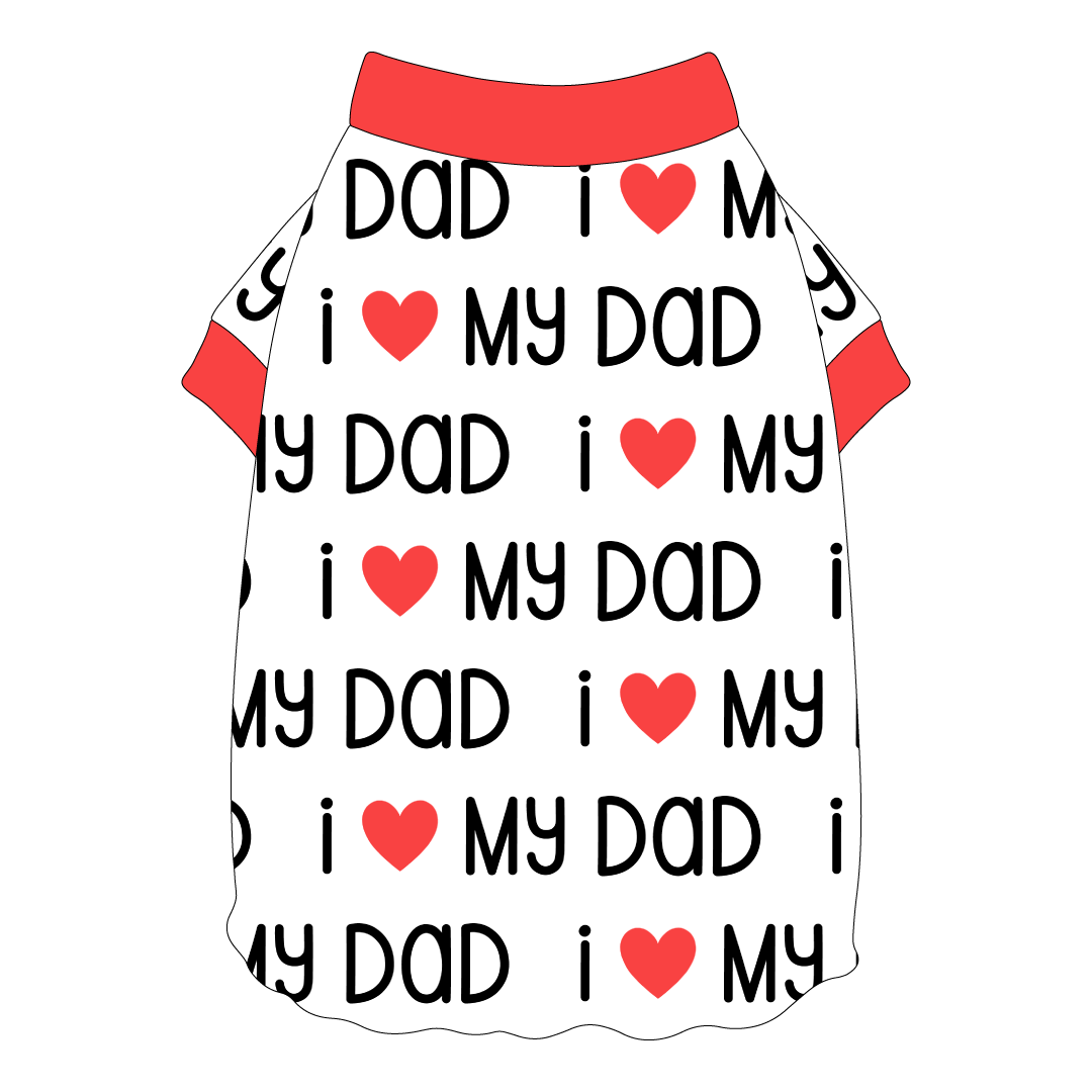 I Love My Pawrents - I Love My Dad / I Love My Mom - Flutter Waist Tee